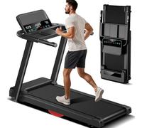LONTEK Cinta de Correr Plegable con Inclinación Monitoreo de La Frecuencia Cardíaca Cinta de Andar para Casa 2.5HP/1800W Caminadora Electrica para Casa 12KM/H 、Pantalla LED