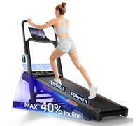 LONTEK Cinta de Correr Plegable para Casa con Inclinación | 1-12 km/h Cinta de Correr Silenciosa con Motor de 3,0 HP, Manillar Extendido Reforzado, Capacidad Máxima 159 kg