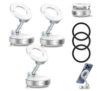Lonvgrt Soporte Magnético for Teléfono Al Vacío, Plegable, For Coche, Ajustable, Retráctil, con Ventosa Ultra, Giratorio 360°, For iPhone 16, Pro MAX, 15, 14, 13, 12 Y Android(Blanco,3pcs)