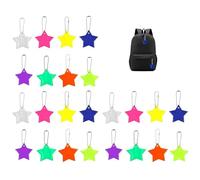 Lonwiner 24 colgantes reflectantes de seguridad para cumpleaños infantiles, estrellas luminosas, reflectores para niños, obsequios significativos, cumpleaños infantiles, 8 colores