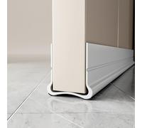 Lonwiner 93cm Blanco Burlete Bajo Puerta, burlete Puerta Entrada Se Puede Extender de 3,5 a 5,5 cm Insonorizado y Resistente al Viento Silicona Puerta Autoadhesivo (Blanco)