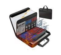 Lonwiner Carpeta de documentos ignífuga A4 con 13 compartimentos y cremallera, clasificador documentos Adecuado para profesores, trabajadores administrativos, hombres y mujeres por igual