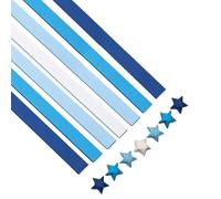 Lonwiner - Lote de 1350 tiras de papel en forma de estrella, 7 enteros de constelaciones impresas, tiras de papel origami,Tiras de papel de la suerte (azul, 1350 unidades)