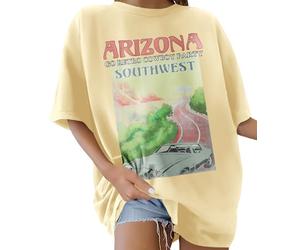 Lonya Camiseta Manga Corta Mujer Camiseta Oversize Camisetas Verano Cuello Redondo T Shirt Tallas Grandes Sunshine Letras Creativas Estampado Mujer Verano de Algodón Casual,C Amarillo pálido, M
