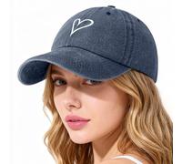 Lonya Gorra Mujer Verano Vintage Ajustable Algodón Unisex Gorra de Béisbol para Deporte, Viaje y Casual Hombre UV Proteccion Solar Gorras A-Corazón,Azul Marino