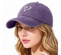 Lonya Gorra Mujer Verano Vintage Ajustable Algodón Unisex Gorra de Béisbol para Deporte, Viaje y Casual Hombre UV Proteccion Solar Gorras A-Corazón,Morado