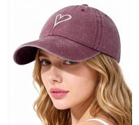 Lonya Gorra Mujer Verano Vintage Ajustable Algodón Unisex Gorra de Béisbol para Deporte, Viaje y Casual Hombre UV Proteccion Solar Gorras A-Corazón,Burdeos