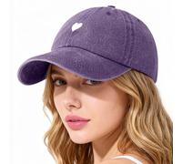 Lonya Gorra Mujer Verano Vintage Ajustable Algodón Unisex Gorra de Béisbol para Deporte, Viaje y Casual Hombre UV Proteccion Solar Gorras B-Corazón,Morado