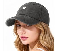 Lonya Gorra Mujer Verano Vintage Ajustable Algodón Unisex Gorra de Béisbol para Deporte, Viaje y Casual Hombre UV Proteccion Solar Gorras B-Corazón,Negro
