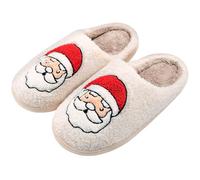 Lonya Navidad Zapatillas Casa Mujer Pantuflas Invierno Acogedoras Memory Foam Felpa Caliente Funny Shoes para Interiores y Exteriores Santa,42/43 EU