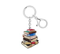 LONYOO Acrílico Libro Llavero Accesorios Libros Regalos para Amantes de los Libros Lectoras Reader Niñas Niños Mochila Monedero Charms (Café)
