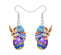LONYOO Acrílico Lindo Conejito de Pascua Huevo Pendientes Colgante Liebre Conejo Joyería Conejito Regalos para Mujeres Niñas Mamá Animal Charms Fiesta Decoraciones (Multi)