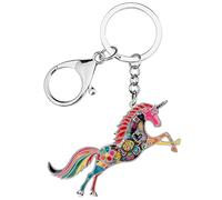 LONYOO Esmalte de Aleación de Zinc Fantasía Unicornio Llavero Caballo Regalos para Mujer Niñas Coche Llavero Monedero (Multicolor)
