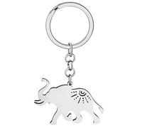 LONYOO Llavero Elefante Llavero Cartera Llavero Joyería Acero Inoxidable Elefante Regalos Mujer Niñas Charms (Plateado #3)
