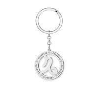 LONYOO Regalos de astrología para mujer, llavero de acero inoxidable con signo del zodíaco, accesorios de constelación, regalos de horóscopo, dijes del zodiaco, plata, M