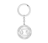 LONYOO Regalos de Astrología para Mujeres Niñas Llavero de Acero Inoxidable Signo del Zodiaco Accesorios Regalos de Constelaciones Horóscopo Dijes del Zodiaco (Cáncer)