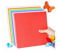 LONZIKP 100 hojas de Papel Origami, Papel Plegable Cuadrado de Doble Cara, 70 g/m², Adecuado para Manualidades, para Niños y Adultos, Papiroflexia, Folios de Colores (15 x 15 cm) (10 colores)
