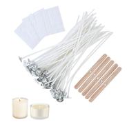 LONZIKP 100 Piezas Set de Mechas para Velas, Mechas para Hacer Velas, Kit de Fabricación de Velas, Mechas con Adhesivos (10cm)