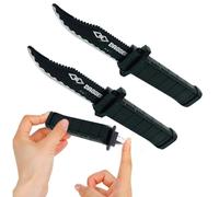 LONZIKP 2 cuchillos de truco, hoja retráctil, cuchillo de teatro falso, cuchillo mágico, artículo de broma, truco de magia, accesorios para adultos (estilo clásico)
