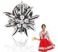 LONZIKP Broche de Edelweiss para Oktoberfest, Joyería Tradicional, Pin de Traje para Mujeres y Hombres