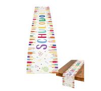 LONZIKP Camino de Mesa Primer Día de Colegio y Vuelta al Cole 1 unidad 183x33cm - Decoración Festiva para Fiesta de Bienvenida Escolar. ¡Crea un Ambiente Inolvidable!