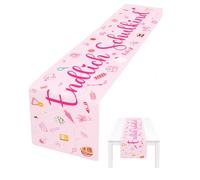 LONZIKP Camino de Mesa Rosa para Inicio de Colegio, 1 pieza 183x33cm - Decoración Fiesta Niña, Vuelta al Cole, Celebra Primer Día Escolar.