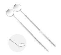 LONZIKP Espejo Dental Profesional 2 Pcs Acero Inoxidable Anti-Vaho Curvatura 45°, para Inspección Oral Precisa, Detección Temprana y Cuidado Bucal Avanzado.