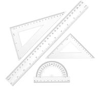 LONZIKP Kit de Geometría Regla de 30 cm Escuadra y Transportador Conjunto Escolar Completo para Escuela, Colegio y Oficina Herramientas de Medición Precisas