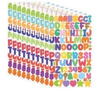 LONZIKP Kit de letras y números de vinilo autoadhesivo, 1000 piezas, 10 hojas, adhesivas grandes, pegatinas para scrapbooking, boda personalizada, para tarjetas de felicitación y álbumes (Colorido)