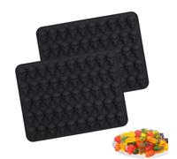 LONZIKP Molde de silicona para caramelos, 2 piezas antiadherente y libre de BPA, mini molde de silicona de calavera, moldes para repostería de Halloween y cubiteras con forma de calavera (negro)