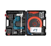 Loobiiny Engrasador a batería Kit pistola engrasadora eléctrica con 2 baterías y cargador con tubo y tubo flexible apto para el llenado de aceite de automóviles y máquinas agrícolas
