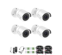 Loocam 4pcs 1080P Cámara de Vigilancia Exterior Cámara de Seguridad, Visión Nocturna IR de 24 m, IP66 Resistente al Agua, para TVI DVR Kit de Videovigilancia