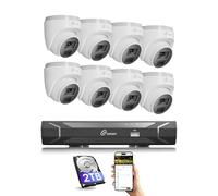Loocam Kit Camaras de Vigilancia PoE, NVR 8 Canales con 8 Cámaras IP PoE Exterior 4MP, Disco Duro 2TB para Grabación 24/7, Visión Nocturna IR 30m, Detección de Personas/Vehículos, Audio Bidireccional