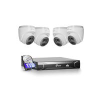 Loocam Kit Camaras de Vigilancia PoE, Sistema de Vigilancia NVR 8 Canales con 4 Cámaras IP PoE Exterior 4MP, Disco Duro 1TB para Grabación 24/7, Visión Nocturna IR 30m, Detección de Personas/Vehículos