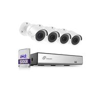 Loocam Kit de Videovigilancia 5MP Lite 8CH H.265+ Grabador DVR 500GB | 4 Cámaras de Seguridad 2MP, Interior/Exterior, Detección AI Humana/Vehicular, Visión Nocturna IR, Acceso Remoto
