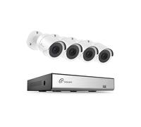 Loocam Système de Caméras CCTV 8CH 1080P Avec Détection IA Humaine et Véhicule, Enregistreur DVR 5MP Lite H.265+ et 4 Caméras de Surveillance Intérieures/Extérieures, Vision Nocturne, Sans Disque Dur