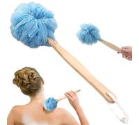 Loofá con mango SpreBber para ducha Manijol de madera larga Ducha Ducha LOOFAH Soft Nylon Mesh Shower Cepillo de baño para el cuerpo Exfoliante
