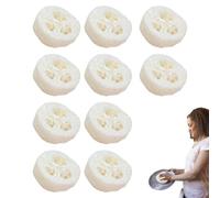 Loofah Slices - 4-6cm Loofah Fiber | 1.25cm Thick High-Quality DIY Soap Craft Slices | 10-pack For Making ħ Soap, Kitchen Scrubbing, And Eco-friendly Cleaning