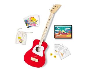 Loog Guitarra acústica Pro de 3 cuerdas y aplicación de acompañamiento, lecciones, recomendado a partir de 8 años (rojo)