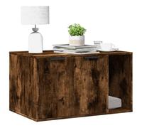 LoogCape Arena para gatos, roble ahumado, 80 x 50 x 45 cm, material de madera con diseño oculto, versátil como mueble para gatos, mesa auxiliar o almacenamiento, montaje individual, fácil de limpiar