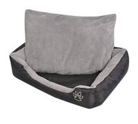 LoogCape Cama para perros XXL negra con cojín acolchado, impermeable, antideslizante, para interior y exterior, cama tranquilizadora, lavable, cómoda cama para mascotas para perros y gatos