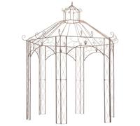 LoogCape Cenador de jardín de hierro forjado, color marrón envejecido, 300 x 300 x 344 cm, diseño de arco, para plantas trepadoras y protección solar en terraza, estable reemplazo de carpa de jardín