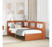 LoogCape Librería cama con cabecero de pino macizo 208,5 x 80 x 108,5 cm cama doble con espacio de almacenamiento, somier de lamas, diseño estable, muebles de dormitorio moderno para niños, jóvenes