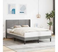LoogCape Marco de cama con cabecero gris claro 160 x 200 cm terciopelo cama doble moderna con rejilla de madera contrachapada resistente y patas cruzadas para mayor comodidad y elegante dormitorio