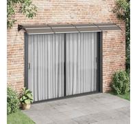 LoogCape Marquesina negra de policarbonato de 5 mm de grosor, con soportes de ABS y barras de aluminio, para entrada de casa, terraza, balcón y protección contra la lluvia