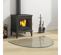 LoogCape Placa de cristal transparente de 800 x 600 mm resistente al calor, protección para estufa de chimenea, estufa, estufa de azulejos, laminado, parqué, suelo, vidrio de seguridad ignífugo para