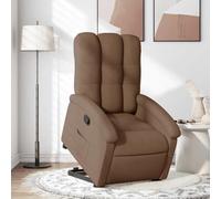 LoogCape Sillón de relax eléctrico con ayuda para levantarse de tela marrón, ajustable hasta 135 grados, con reposabrazos y respaldo, estructura de metal de madera, cómoda para sala de estar y esquina