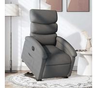 LoogCape Sillón de relax eléctrico con ayuda para levantarse, silla de tela gris oscuro con función reclinable, respaldo ajustable, estructura de metal de madera, para salón, oficina y rincón de