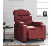 LoogCape Sillón de relax eléctrico de piel sintética, acolchado con reposabrazos, respaldo y estructura de metal de madera, ajustable hasta 135 grados, para salón, oficina y rincón de lectura