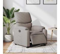 LoogCape Sillón de relax eléctrico de tela gris topo con acolchado, ajustable, salón y silla de televisión, estructura de metal de madera, reposabrazos confortable, respaldo para salón, oficina